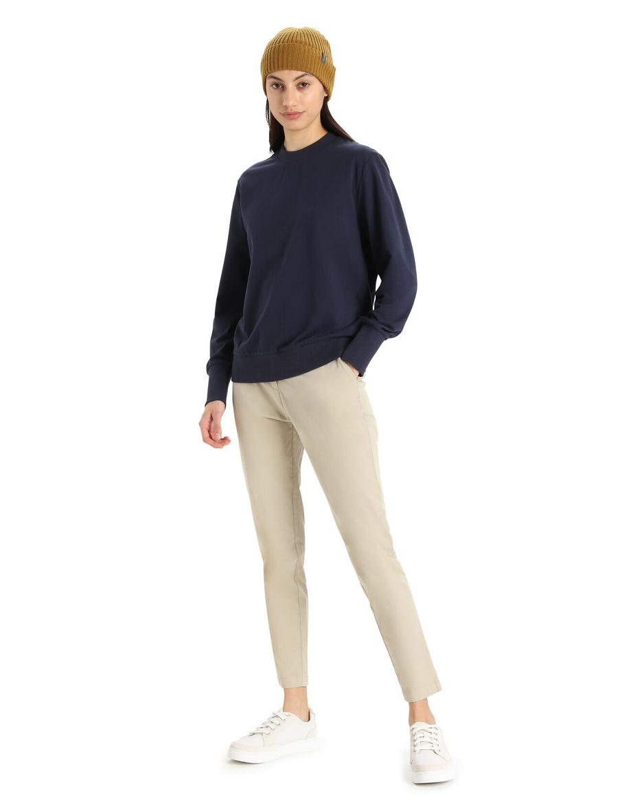 Midnight Navy Icebreaker Merino Central II Long Sleeve Women's Sweatshirts | AU 1617AHKP